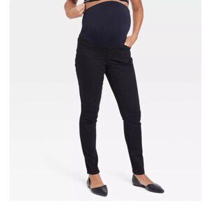 Over The Belly Black Skinny Maternity Jeans, Size: 0